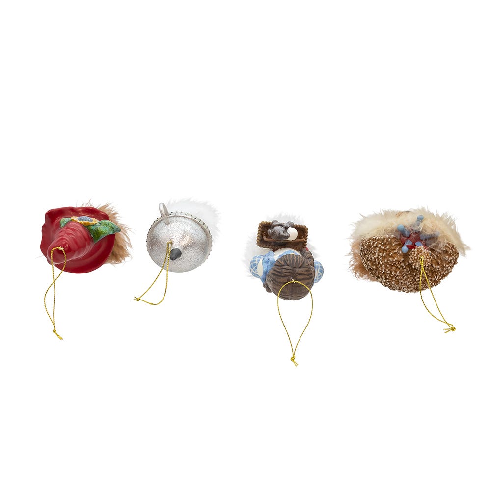 Kurt S. Adler 6“ Holly Hats™ Oz Ornaments, 4-Piece Box
