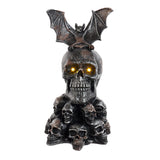 Kurt S. Adler 11.5“ Battery Operated Bat On Skull Table Piece