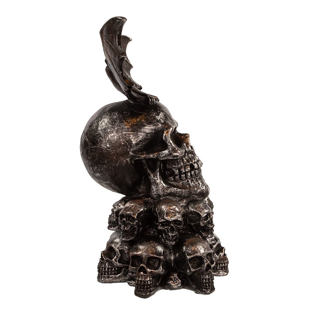 Kurt S. Adler 11.5“ Battery Operated Bat On Skull Table Piece
