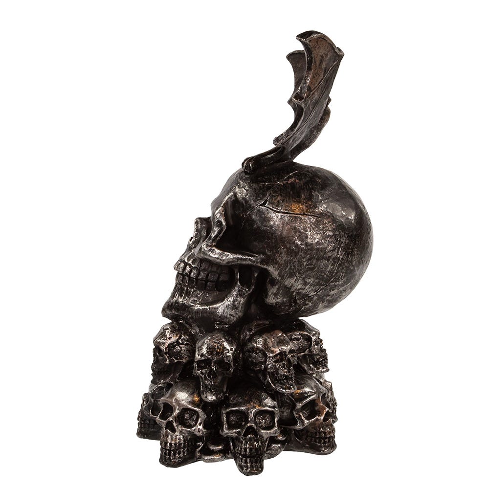 Kurt S. Adler 11.5“ Battery Operated Bat On Skull Table Piece