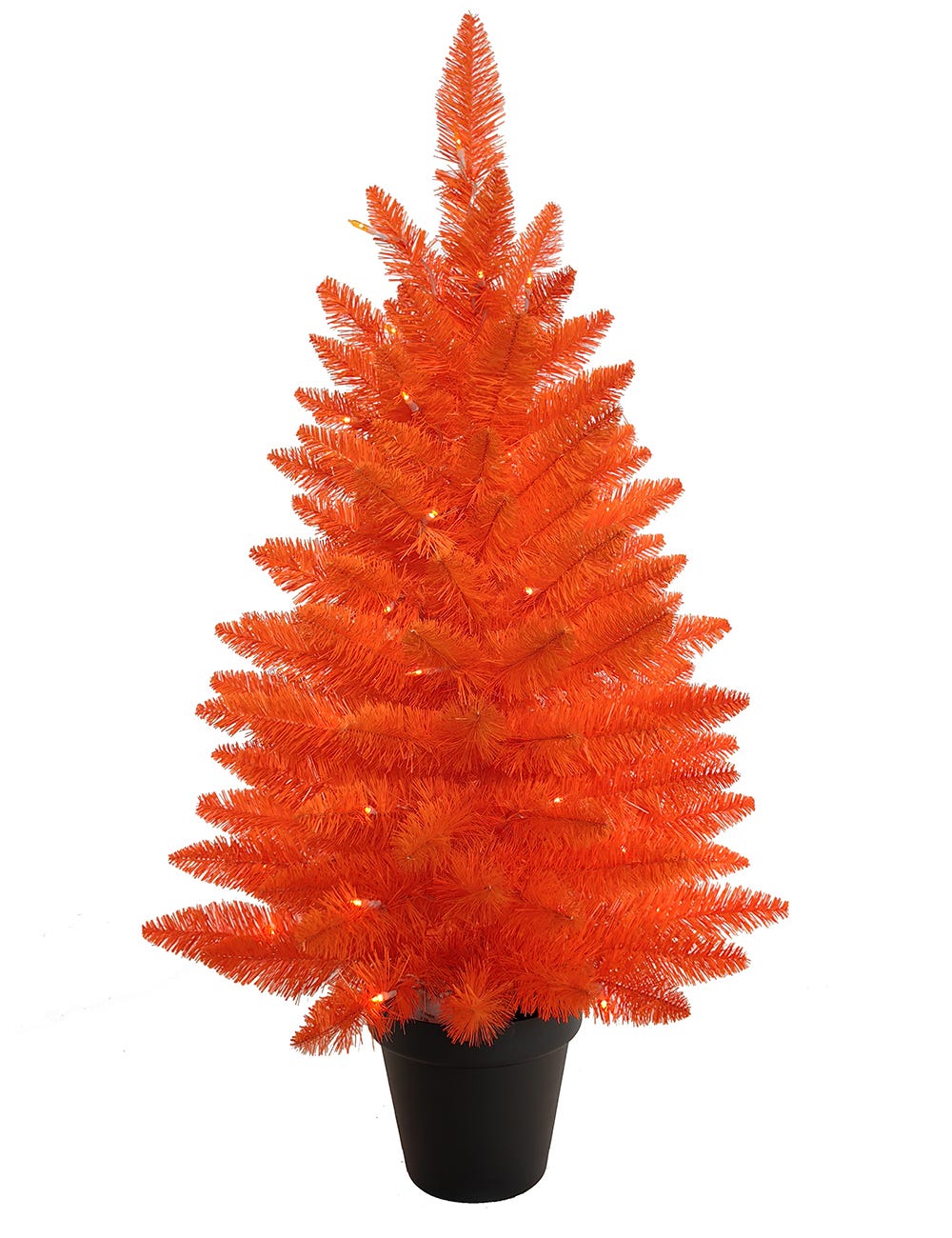 Kurt S. Adler 3' Battery Operated Pre-Lit Halloween Orange Potted Tree With Orange LED Lights