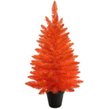 Kurt S. Adler 3' Battery Operated Pre-Lit Halloween Orange Potted Tree With Orange LED Lights