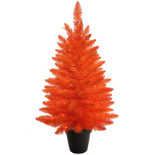 Kurt S. Adler 3' Battery Operated Pre-Lit Halloween Orange Potted Tree With Orange LED Lights