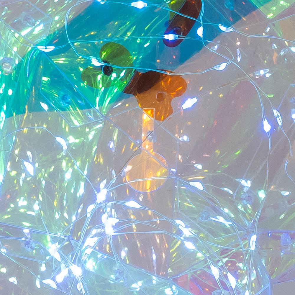 Kurt S. Adler 12“-22“ Lighted Magical Iridescence Holographic Witch & Two Ghosts, 3-Piece Set