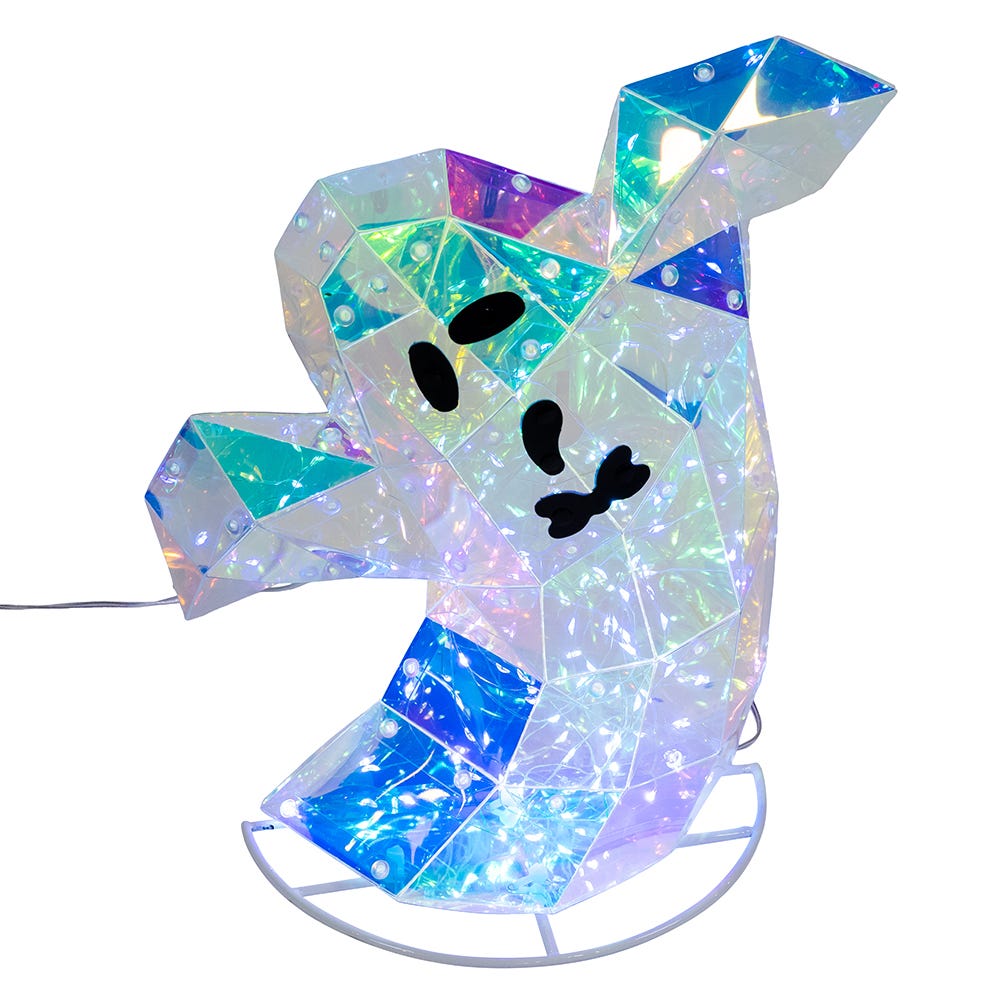 Kurt S. Adler 12“-22“ Lighted Magical Iridescence Holographic Witch & Two Ghosts, 3-Piece Set