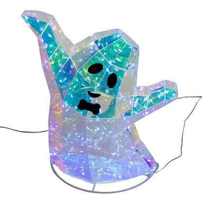 Kurt S. Adler 12“-22“ Lighted Magical Iridescence Holographic Witch & Two Ghosts, 3-Piece Set