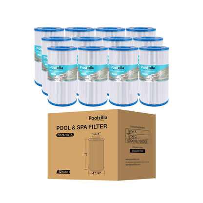 Poolzilla Replacement Pool Filter for Type A or C, Intex 29000E/59900E, Easy Set Pool Filters, Summer Escapes or Summer Waves