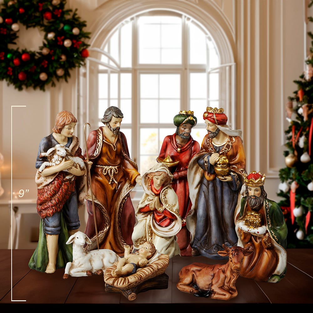 Kurt S. Adler Porcelain Nativity Set, 9-Piece Set