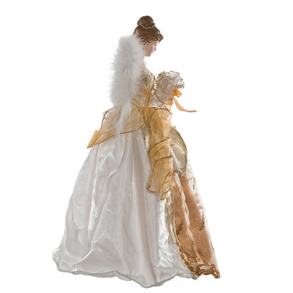 Kurt S. Adler 17“ Un-Lit Ivory and Gold Angel Treetop