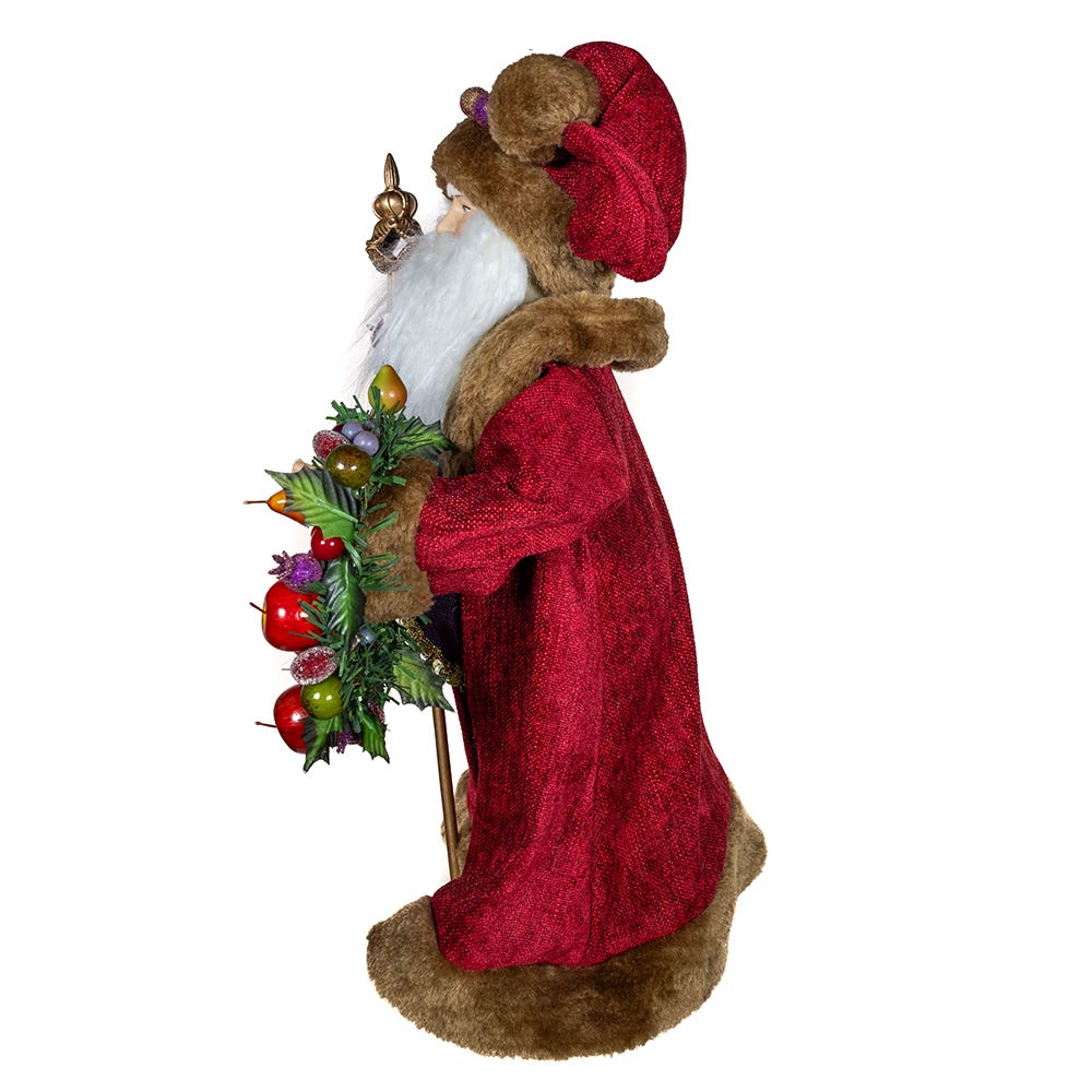 Kurt S. Adler 20“ Sugar Fruit Santa With Fruit Wreath