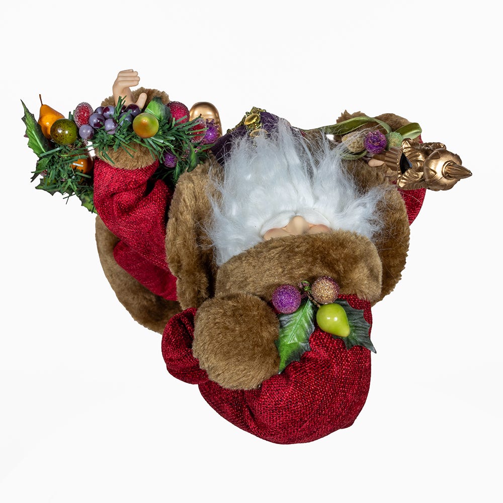 Kurt S. Adler 20“ Sugar Fruit Santa With Fruit Wreath