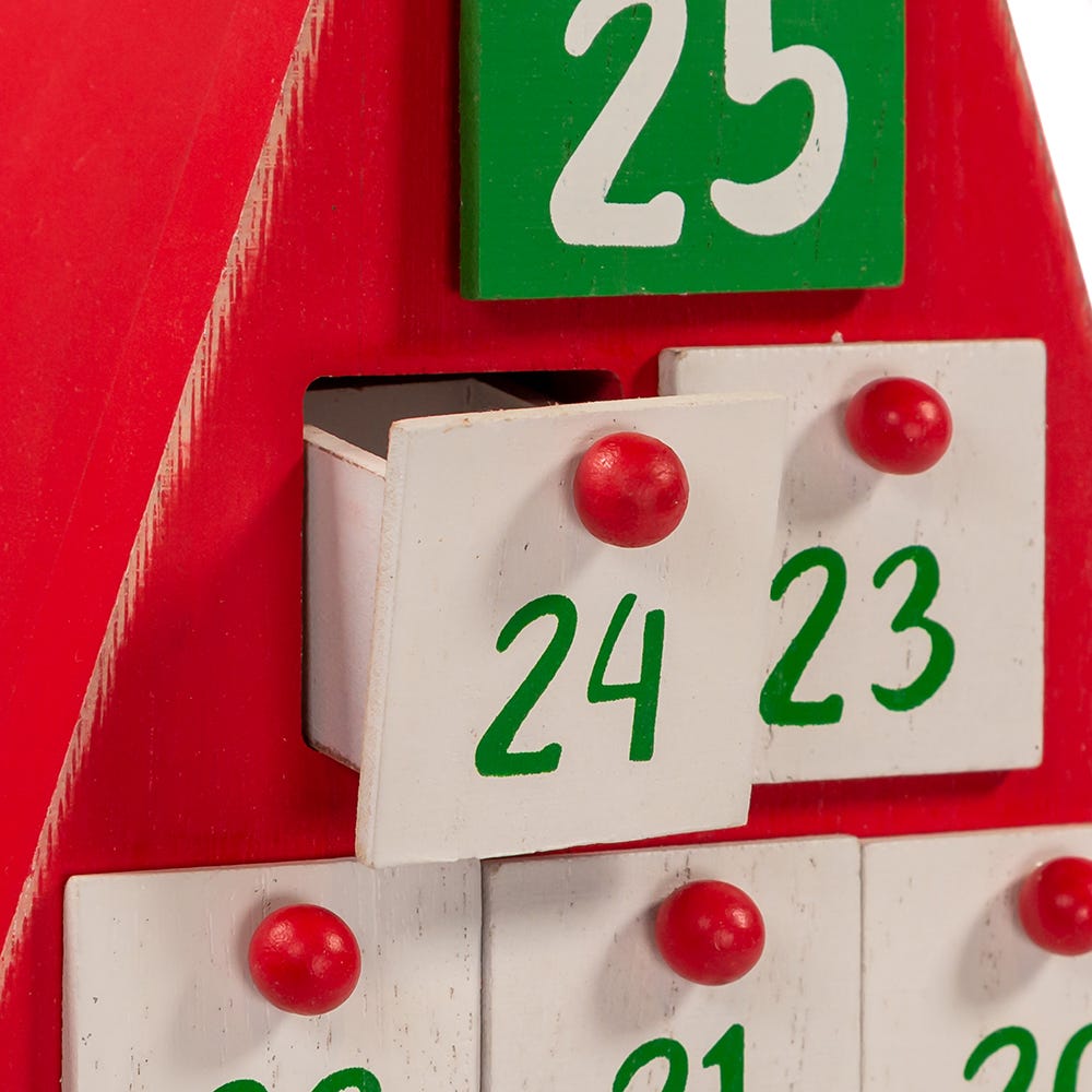 Kurt S. Adler Wooden Triangle Santa Head Advent Calendar