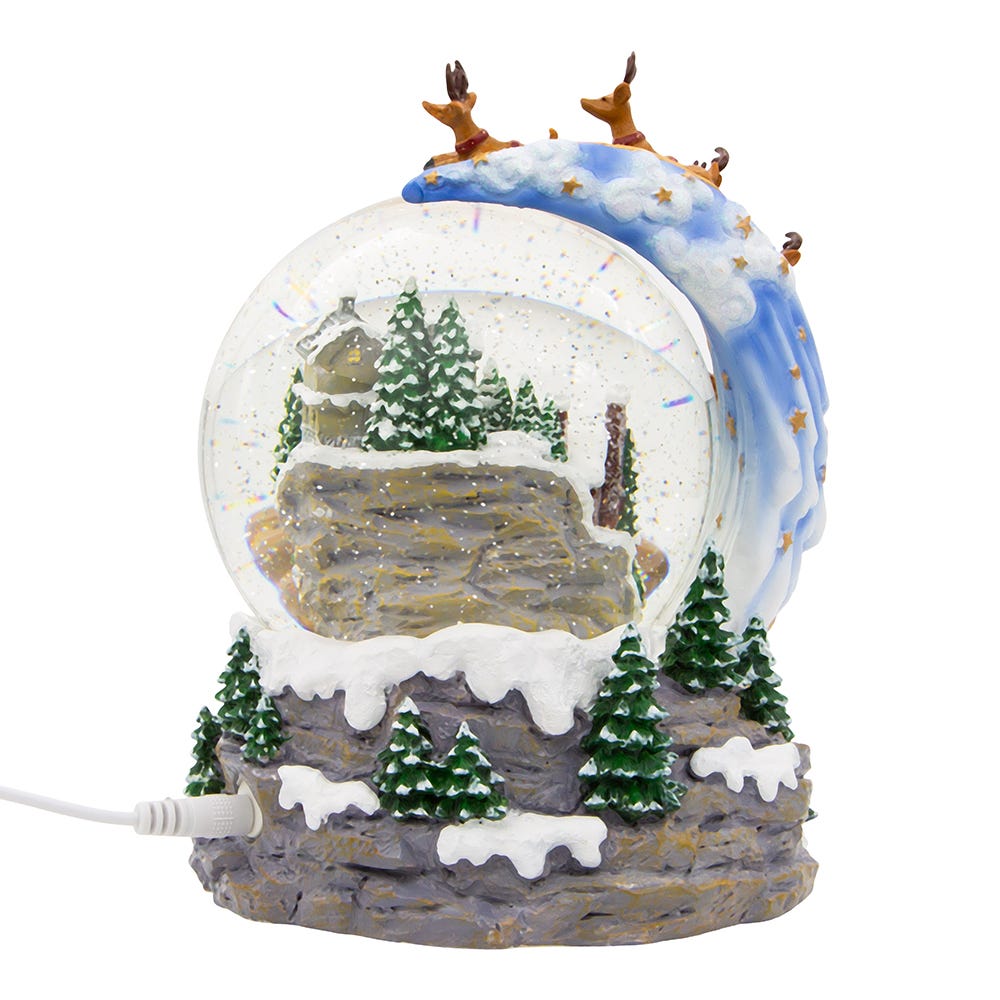 Kurt S. Adler 120MM Battery Operated Musical Santa and Sled Water Globe