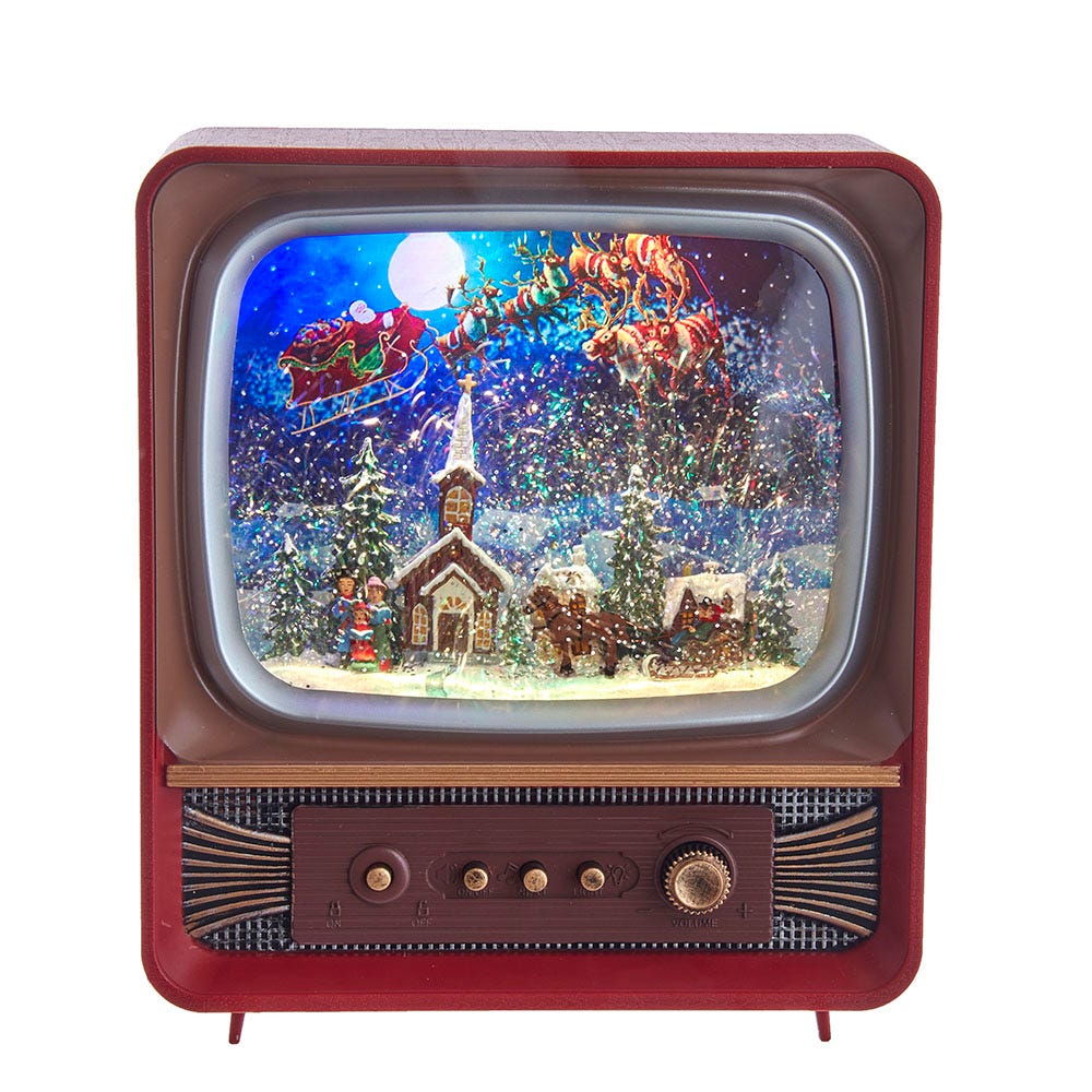 Kurt S. Adler Battery Operated Musical Water Santa TV Lantern