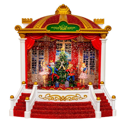 Kurt S. Adler 9.25“ Battery Operated USB LED Lighted Ballet Theater Lantern With Spinning Glitter Water