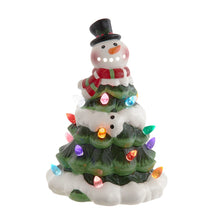 Kurt S. Adler 9“ Battery Operated Ceramic Light-Up Snowman Tree