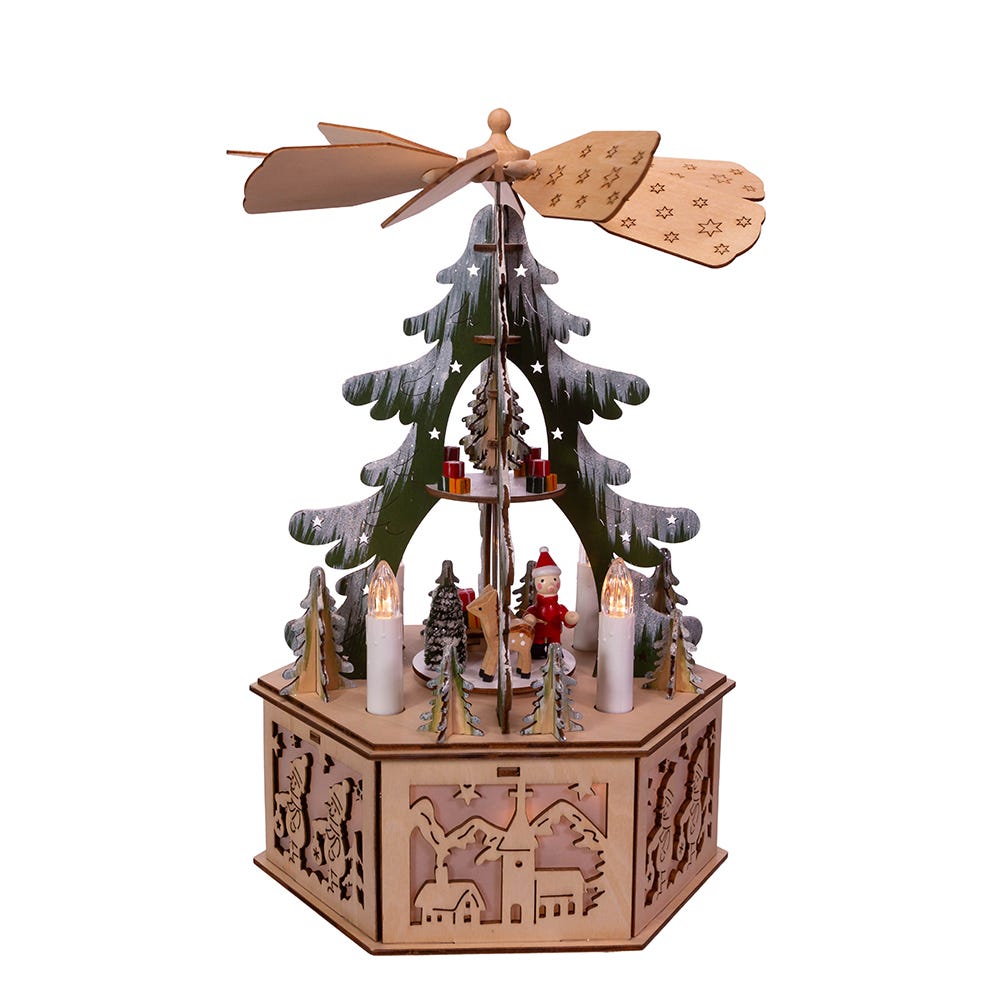 Kurt S. Adler Battery-Operated Musical LED Christmas Tree Windmill Scene