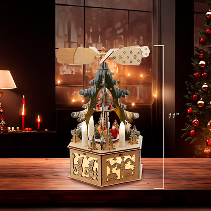 Kurt S. Adler Battery-Operated Musical LED Christmas Tree Windmill Scene