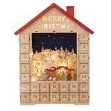 Kurt S. Adler Battery-Operated LED Advent Calendar House With Nativity