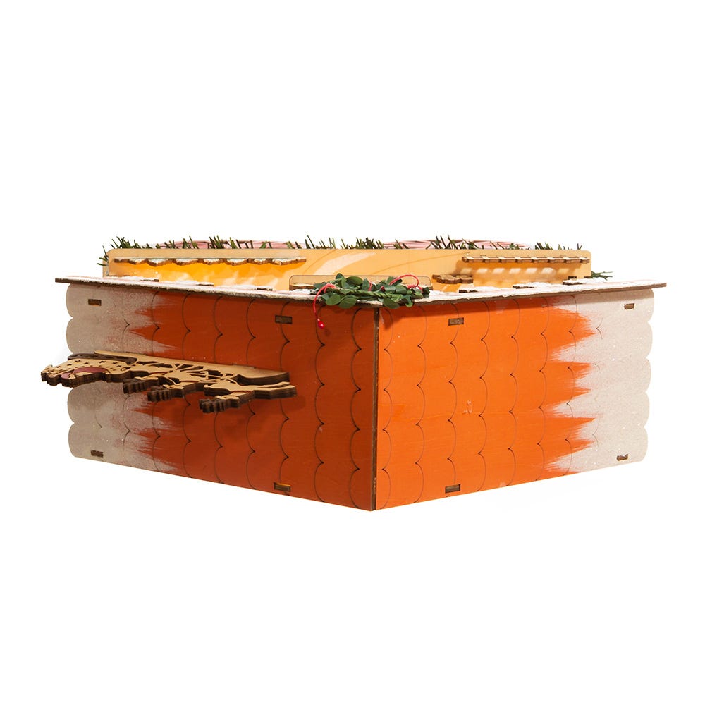 Kurt S. Adler Battery-Operated Light-Up LED Musical Wooden Wagon Christmas Village Scene