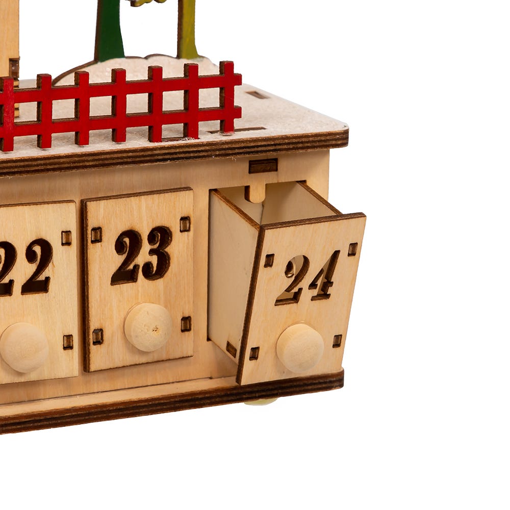 Kurt S. Adler 7“ Battery Operated 15-light LED Christmas Village With Advent Calendar