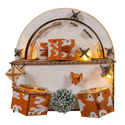 Kurt S. Adler 7.87“ Wooden LED Light-Up Santa Musical Christmas Village