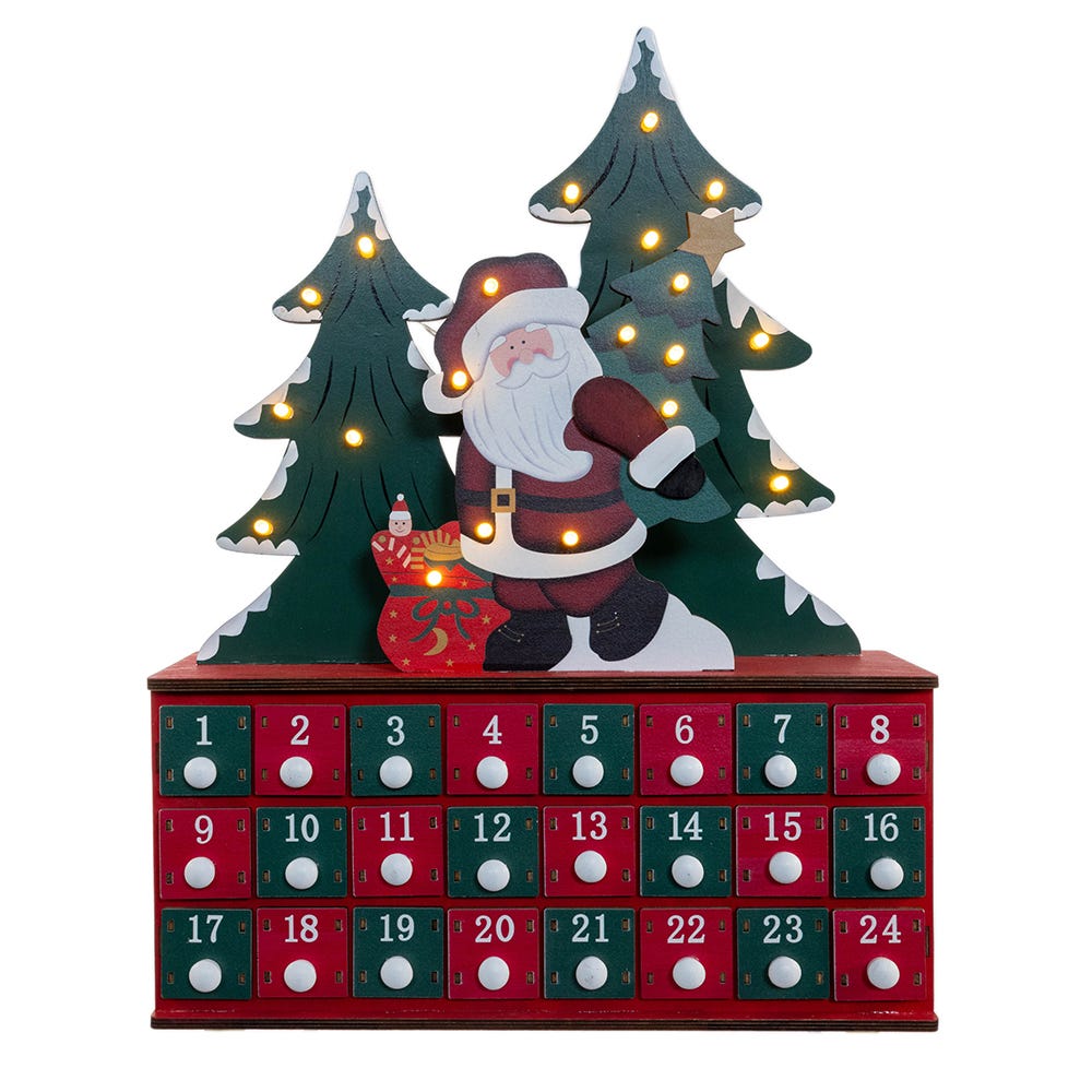 Kurt S. Adler 15.75“ Battery Operated Wooden LED Lighted Advent Calendar