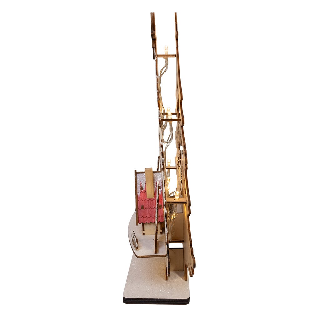 Kurt S. Adler 13“ Battery Operated 10-Light Tree With Village Scene