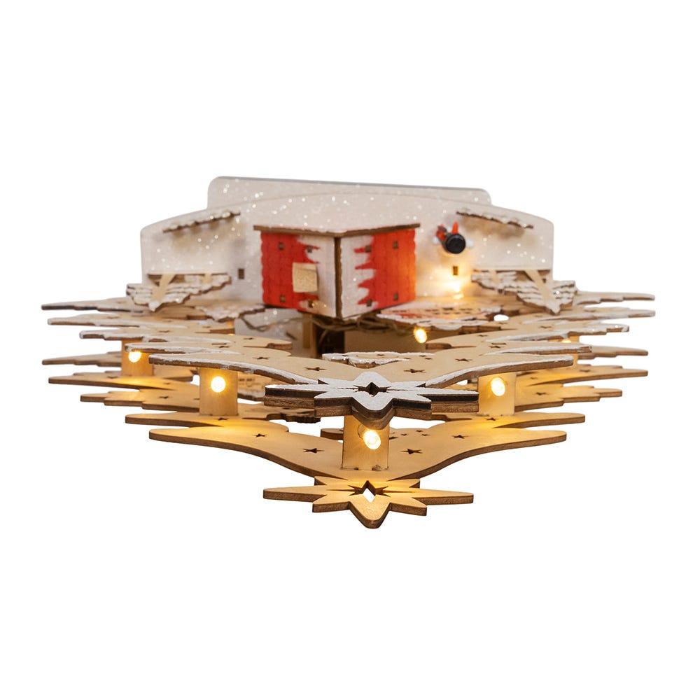 Kurt S. Adler 13“ Battery Operated 10-Light Tree With Village Scene