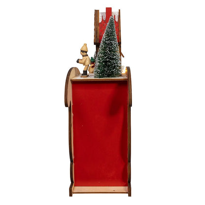 Kurt S. Adler 13.77“ Battery Operated LED Lighted Sleigh With Village Scene Table Piece