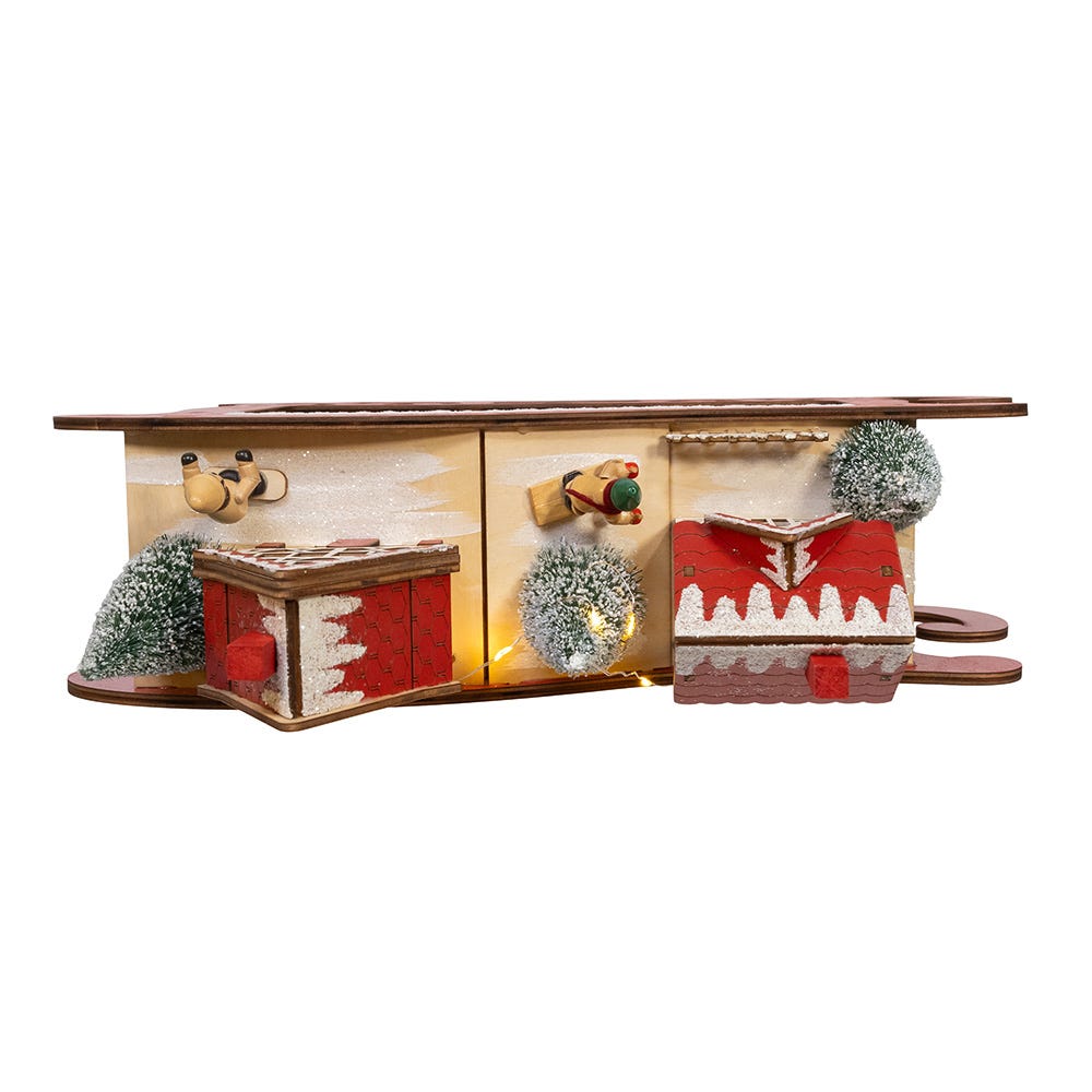 Kurt S. Adler 13.77“ Battery Operated LED Lighted Sleigh With Village Scene Table Piece