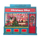 Kurt S. Adler 8.375“ Battery Operated USB LED Lighted Christmas Shop With Spinning Glitter Water