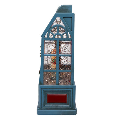 Kurt S. Adler 8.375“ Battery Operated USB LED Lighted Christmas Shop With Spinning Glitter Water
