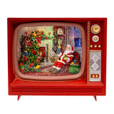 Kurt S. Adler 8.325“ Battery Operated USB LED Musical TV With Spinning Glitter Water Table Piece