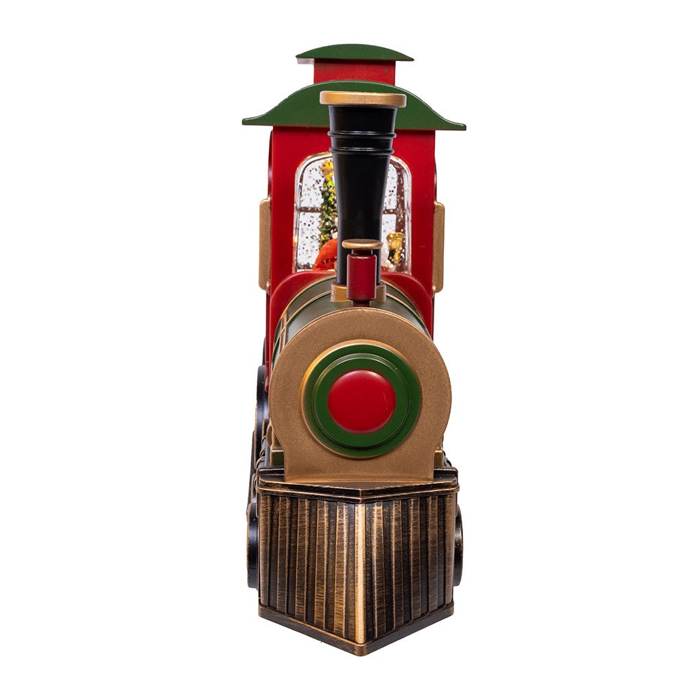 Kurt S. Adler 7.625“ Battery Operated LED Lighted Santa Train With Spinning Glitter Water