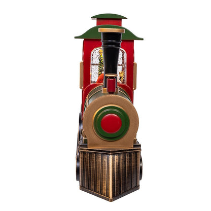 Kurt S. Adler 7.625“ Battery Operated LED Lighted Santa Train With Spinning Glitter Water