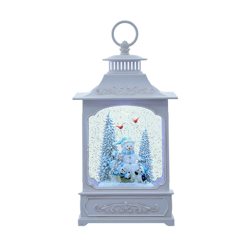 Kurt S. Adler 12.75“ Battery Operated USB LED Lighted Snowmen & Penguins Water Lantern
