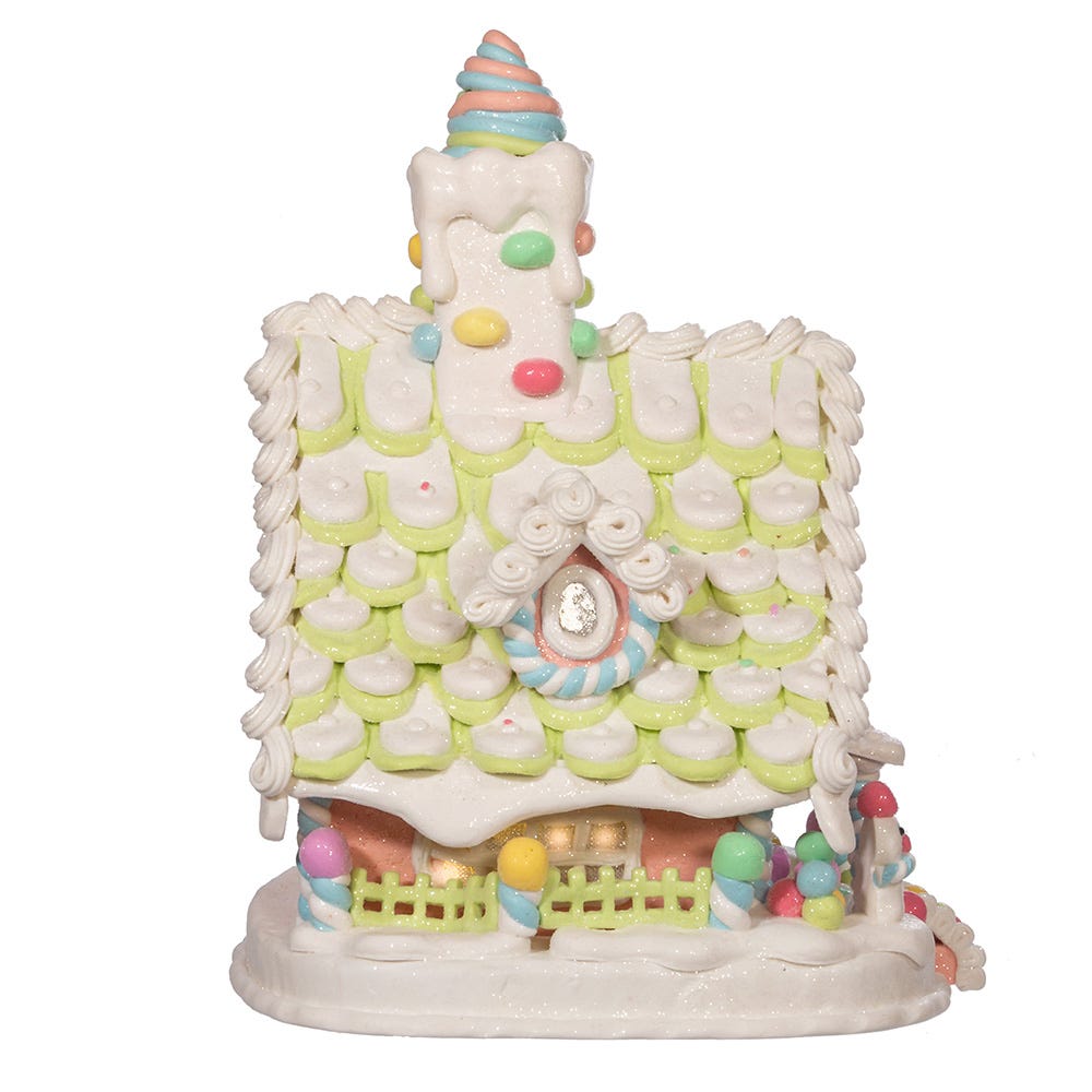 Kurt S. Adler Battery-Operated LED Light Up Pastel Gingerbread House