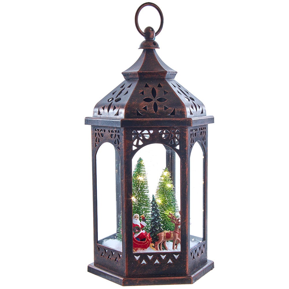 Kurt S. Adler 13“ Battery Operated Lighted Santa Lantern