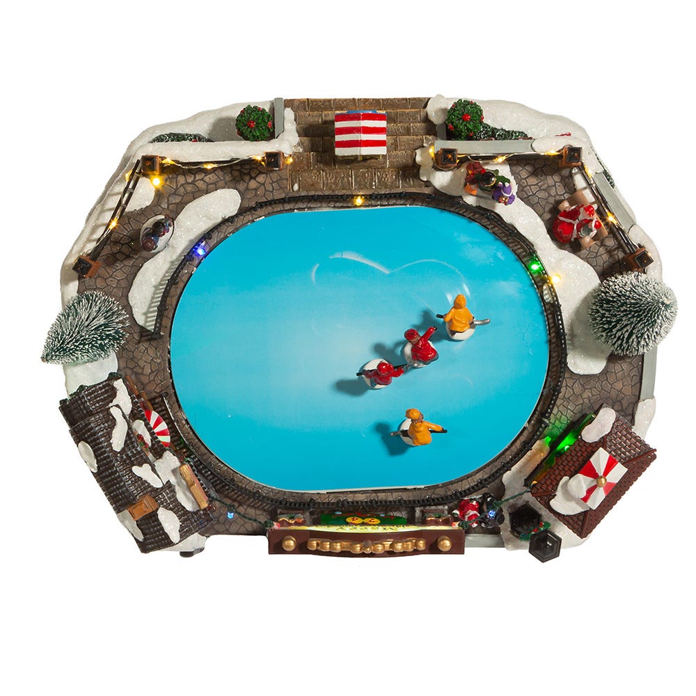 Kurt S. Adler 6.5“ LED Musical Ice Hockey Rink Table Piece