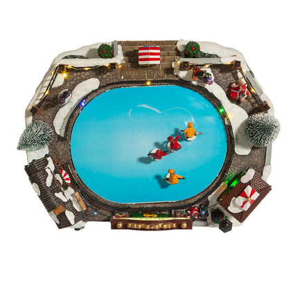 Kurt S. Adler 6.5“ LED Musical Ice Hockey Rink Table Piece