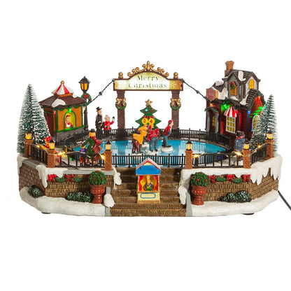 Kurt S. Adler 6.5“ LED Musical Ice Hockey Rink Table Piece