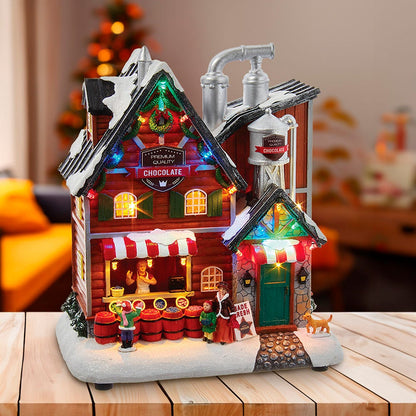 Kurt S. Adler 10.63“ Battery-Operated Light-Up Musical Chocolate Factory