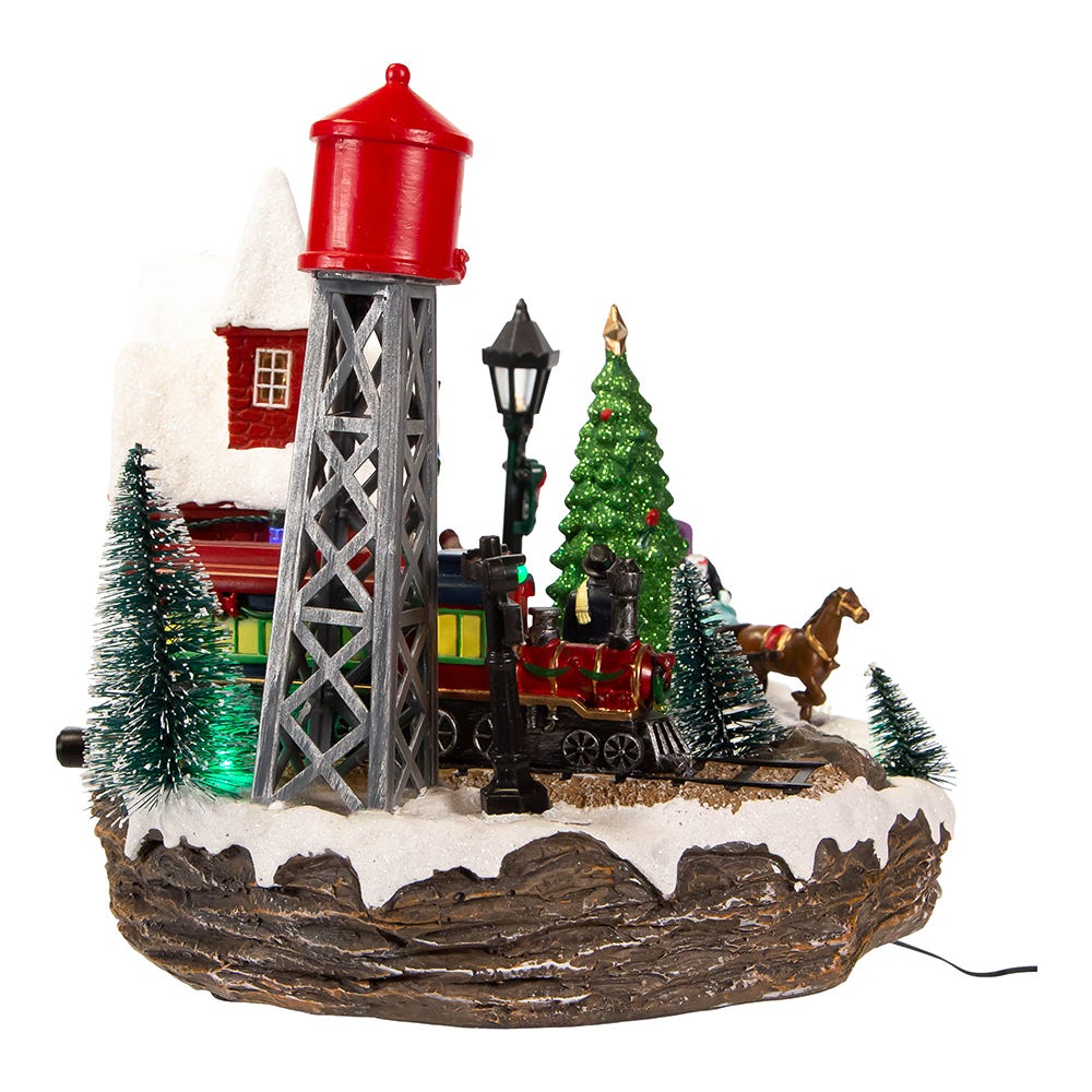 Kurt S. Adler 9.25“ Light-Up Christmas Village Scene