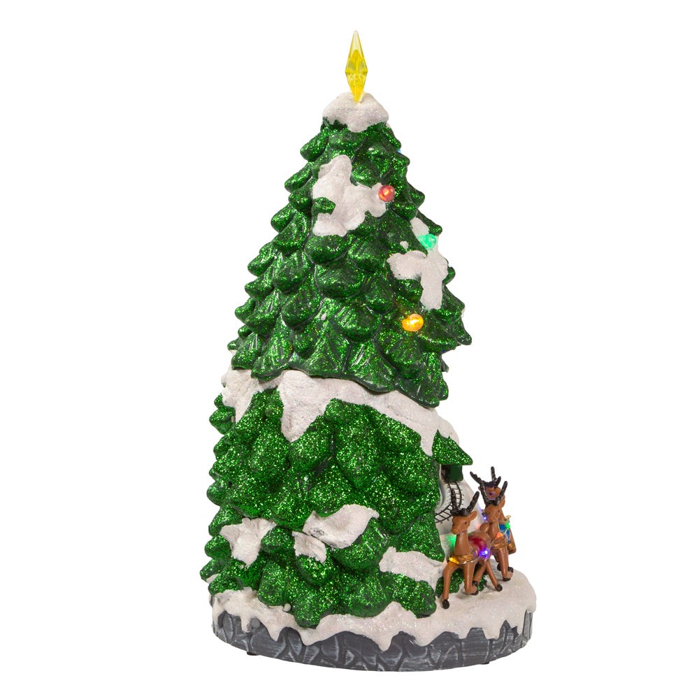 Kurt S. Adler 15.7“ Battery Operated Lighted Musical Christmas Tree With Moving Train