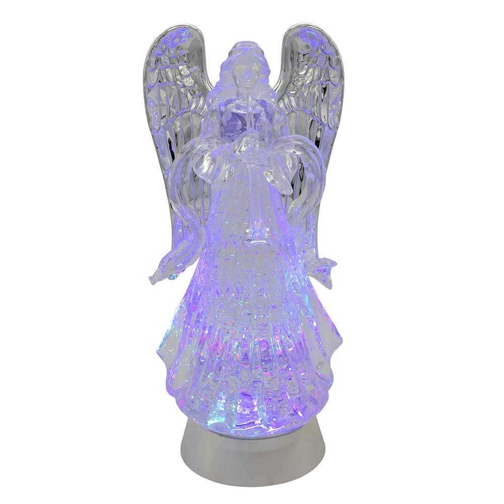 Kurt S. Adler 13.25“ Battery Operated USB LED Lighted Angel With Horn Water Globe