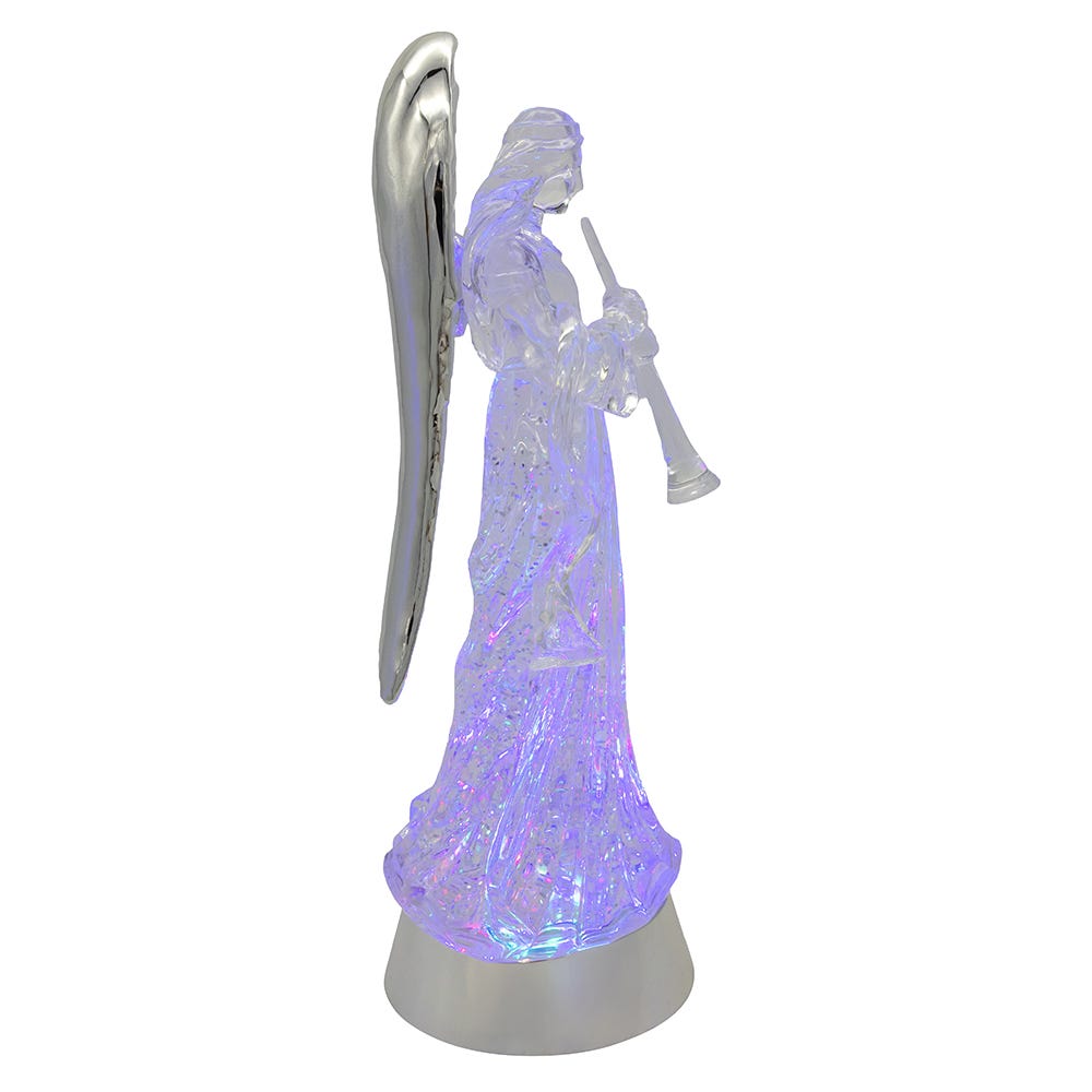 Kurt S. Adler 13.25“ Battery Operated USB LED Lighted Angel With Horn Water Globe