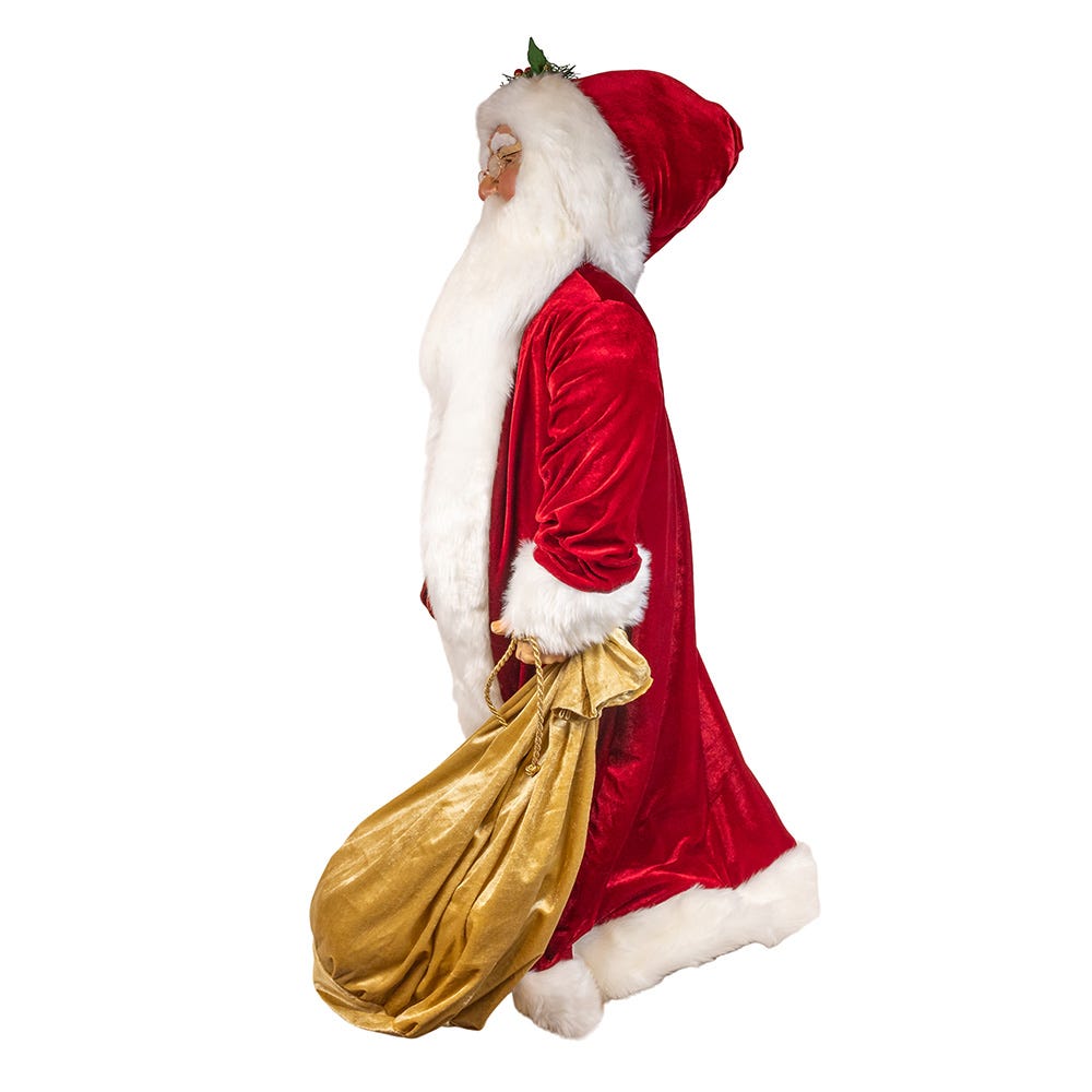 Kurt S. Adler 40“ Jacqueline Kent Traditional Santa With Bag