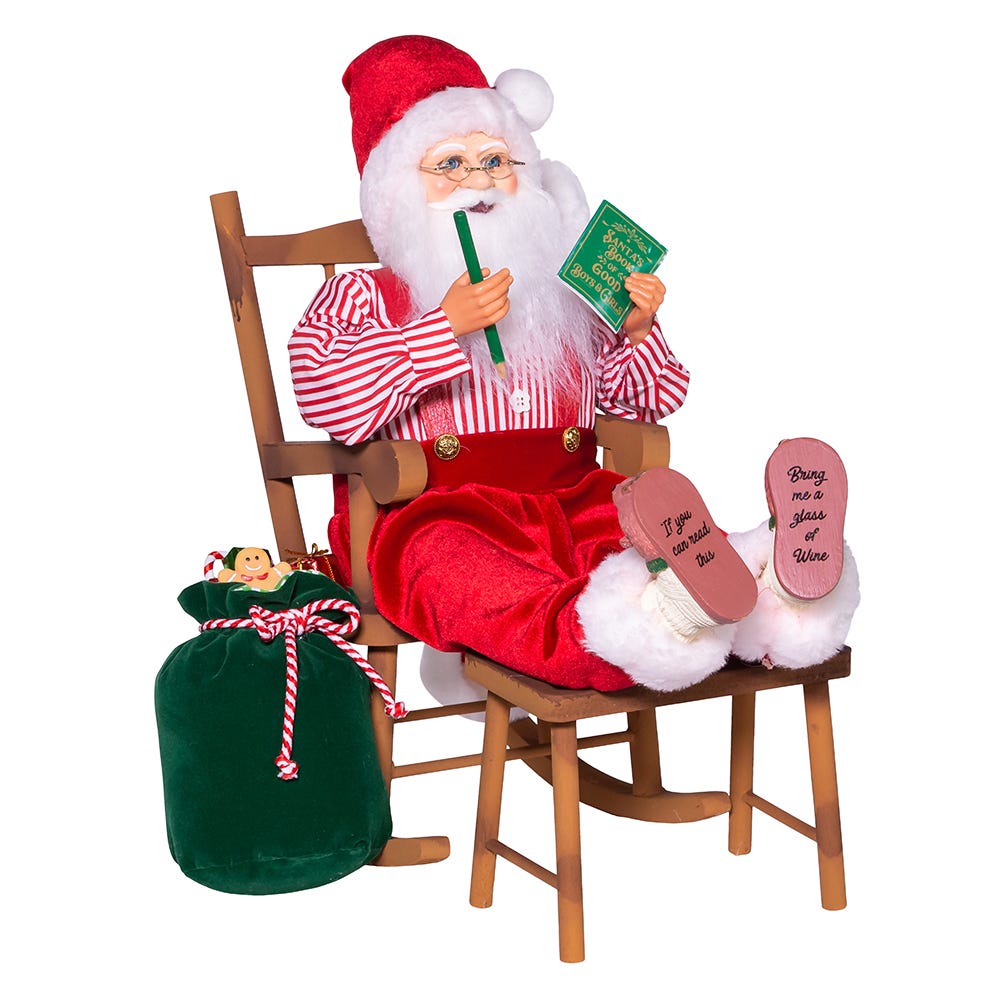 Kurt S. Adler 11“ KSA Kringles Sitting In Chair Santa