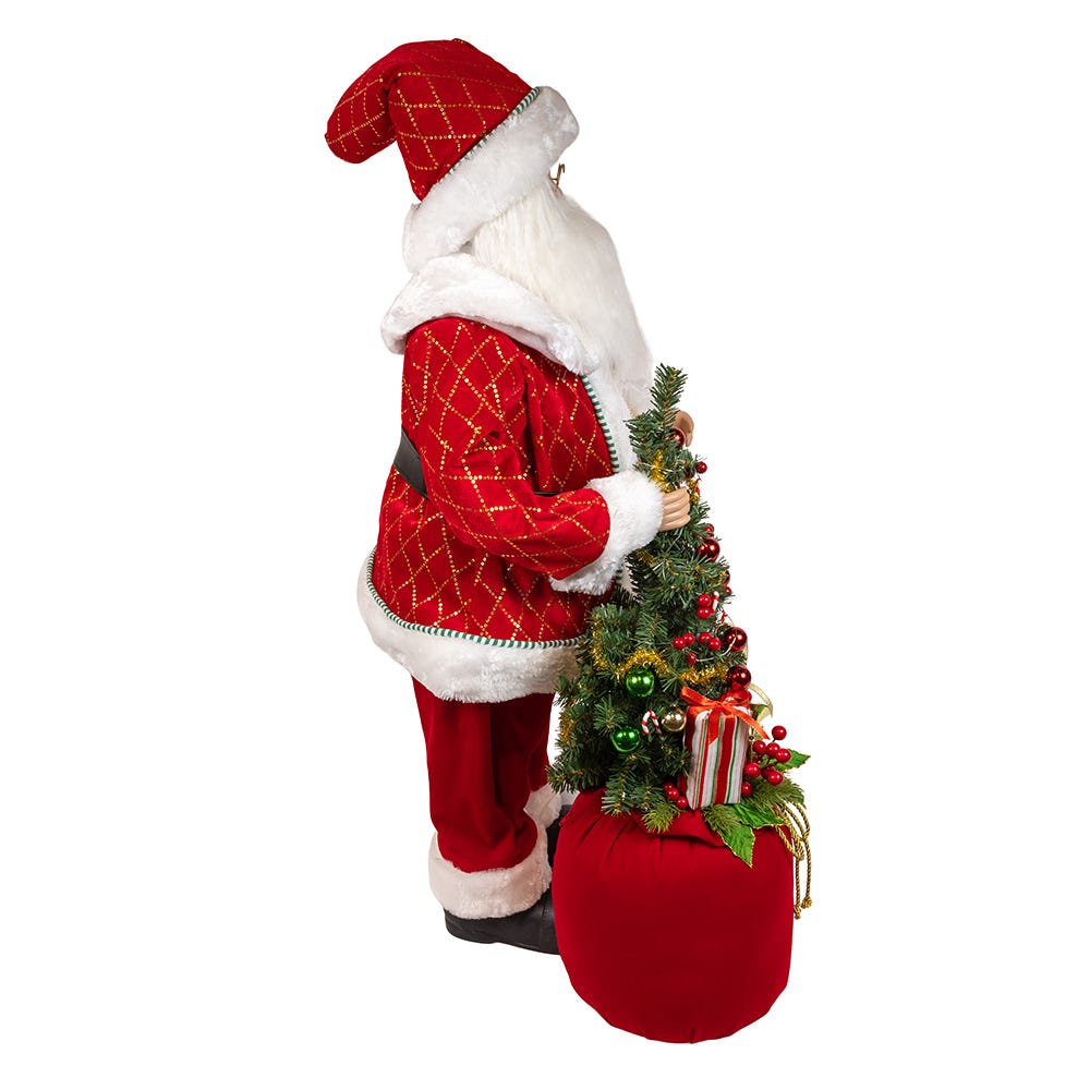 Kurt S. Adler 36“ KSA Kringles Battery Operated Santa With Bag & Tree